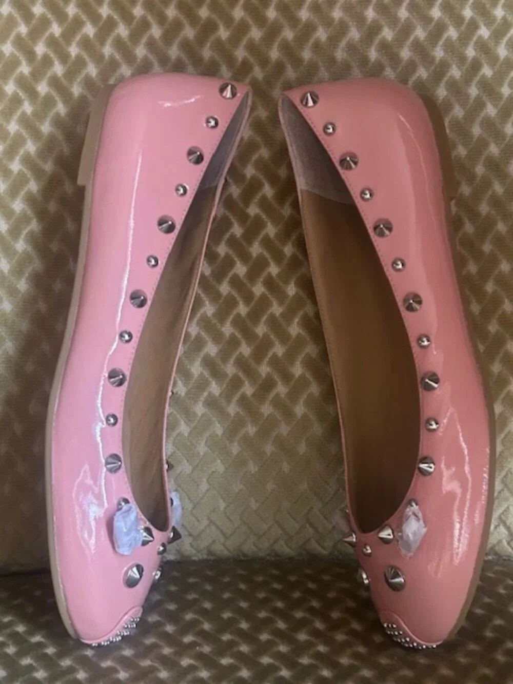 Marc by Marc Jacobs Piggy Pink Patent Leather Studded Ballet Flats NWB - Picture 12 of 16